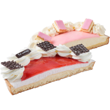 Tompoucevlaai of aardbei bavarois vlaai half